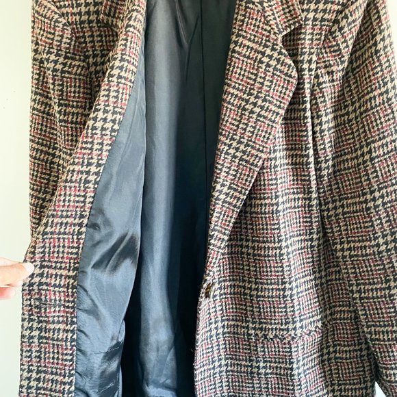 Sag Harbor Brown Wool Houndstooth Blazer - Picture 5 of 8